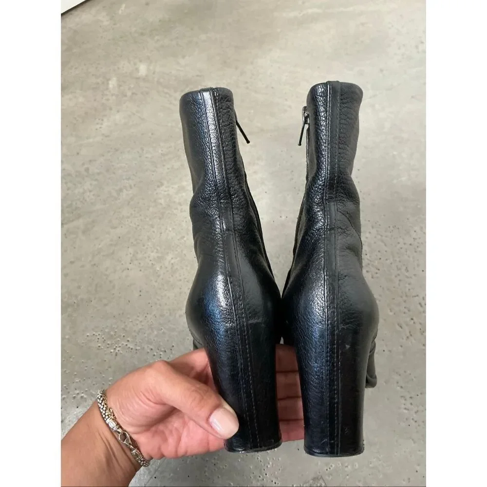 Balenciega Leather Studded Boots | Black in 36.5